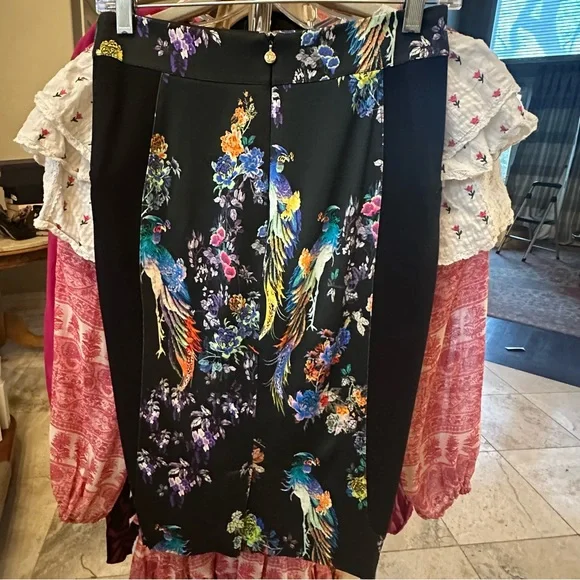 CAVALLI PEACOCK SKIRT Just CAvalli by Roberto CAvalli size Small designer Italy - Picture 2 of 8